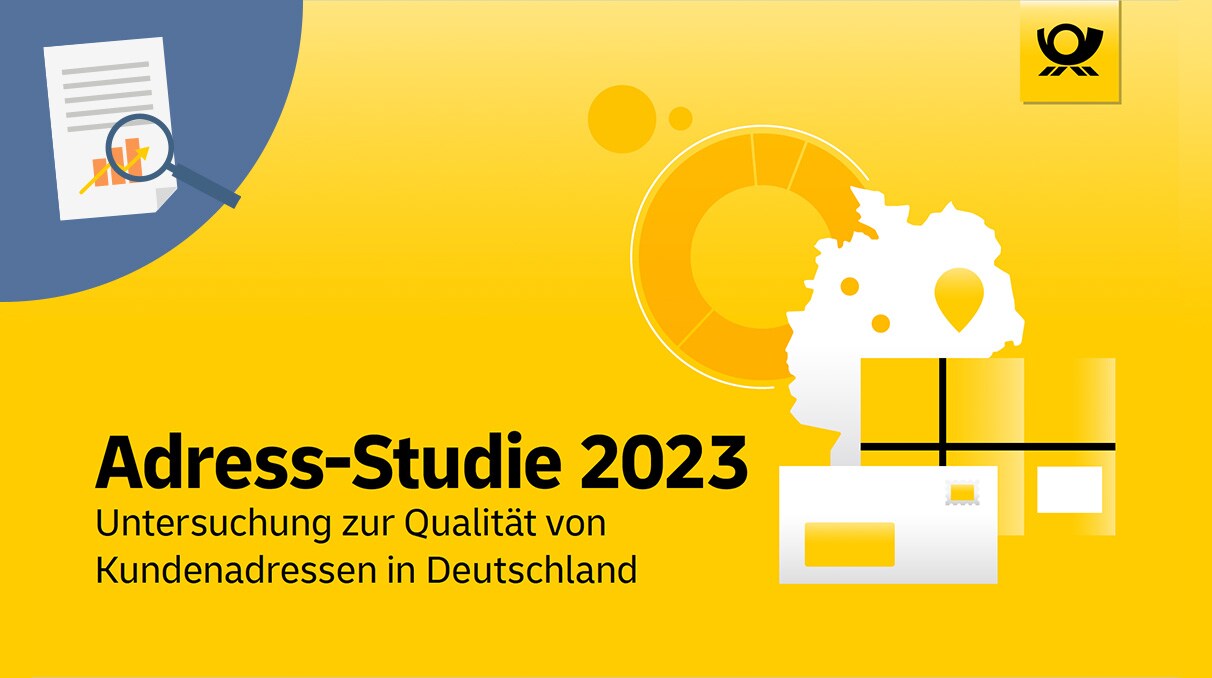 Das Bild zeigt das Cover der Adress-Studie 2023 von Deutsche Post Direkt