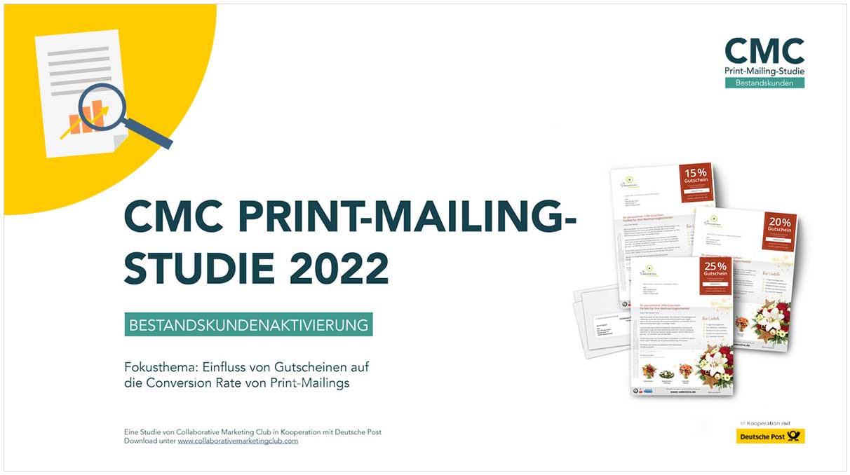 Titelblatt der CMC Print-Mailing-Studie 2022 - Bestandskundenaktivierung